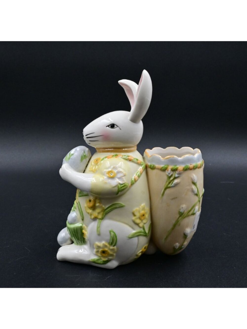 Villeroy & Boch Eastern Fantasy Bunny Rabbit w/ Daffodil Flower Basket Vase 1748 - Picture 2 of 6